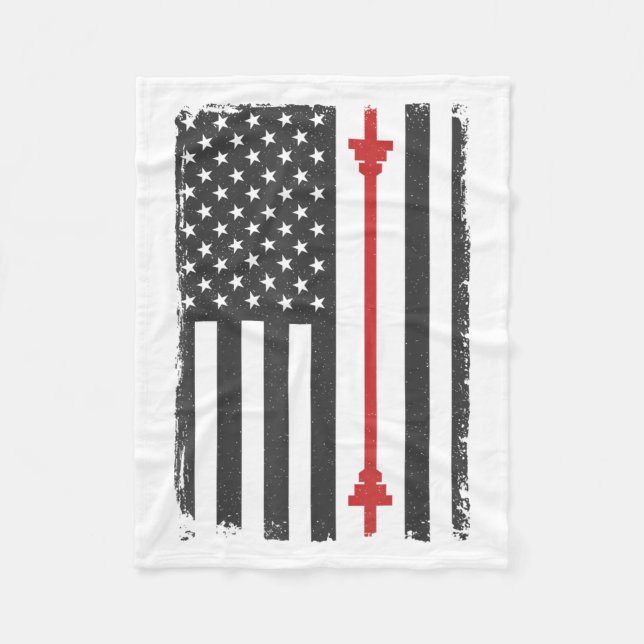 Manta Polar Barbell American Flag Gym Workout Tee Usa Motivati (Anverso)