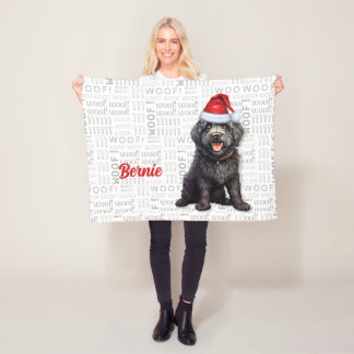 Manta Polar Barbet Dog con Navidades de nombre
