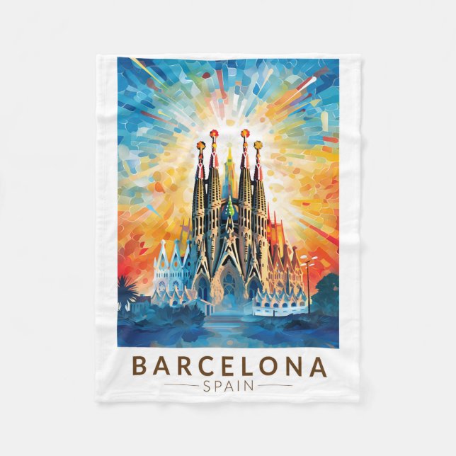 Manta Polar Barcelona España La Sagrada Familia (Anverso)