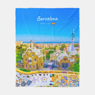 Manta Polar Barcelona, España - Parque Güell Mosaico Gaudí