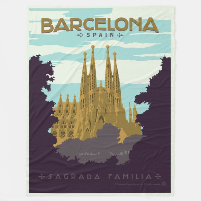Manta Polar Barcelona, España - Sagrada Familia (Anverso)