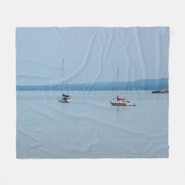 Manta Polar Barcos de vela en el río (Frente (Horizontal))