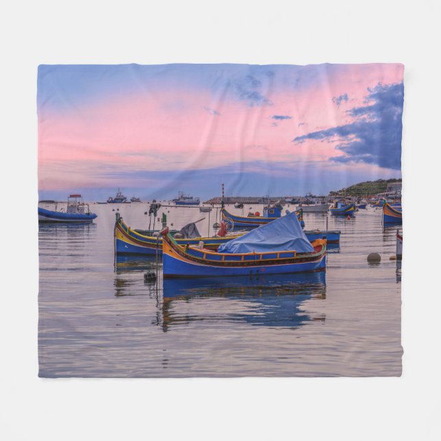 Manta Polar Barcos tradicionales malteses en Marsaxlokk (Frente (Horizontal))