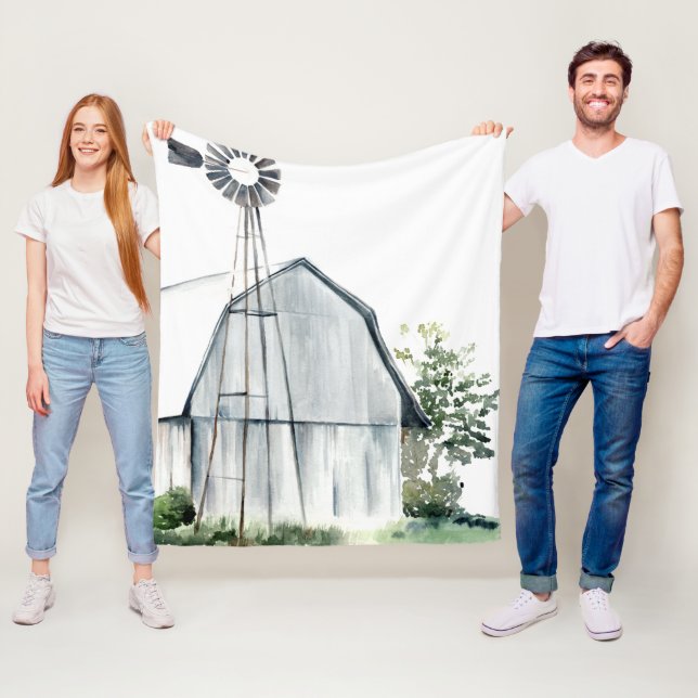 Manta Polar Barn gris acuarela (In situ)