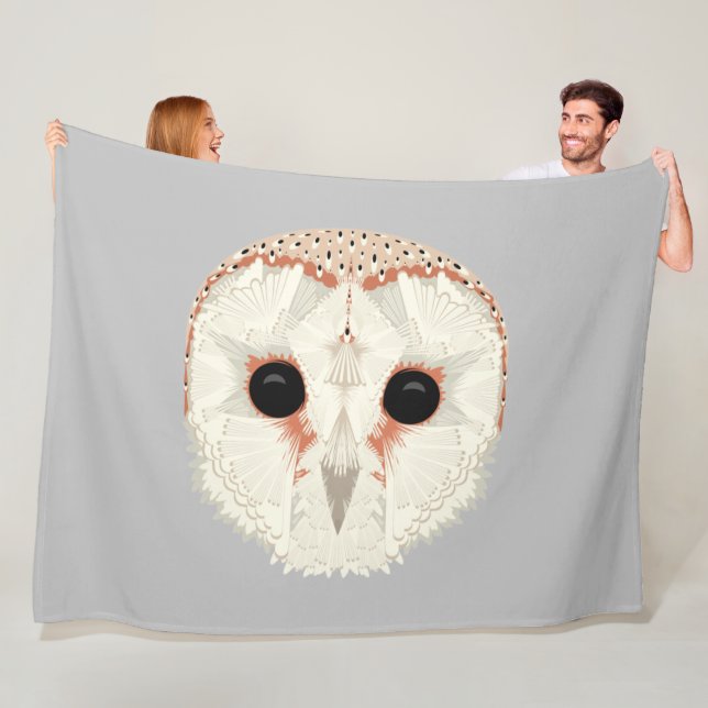 Manta Polar Barn Owl Fleece Blanket (In situ)