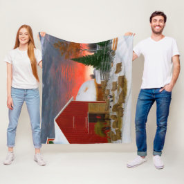 Manta Polar Barnyard de la vida agrícola en el invierno Horati