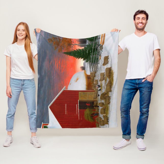 Manta Polar Barnyard de la vida agrícola en el invierno Horati (In situ)