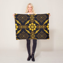 "Barockes Ornament-Muster in Gold und Schwarz"