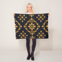 "Barockes Ornament-Muster in Gold und Schwarz"