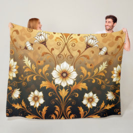 Manta Polar "Barockes Ornament-Muster in Gold und Schwarz"7