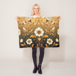 Manta Polar "Barockes Ornament-Muster in Gold und Schwarz"7