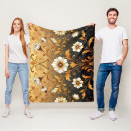 Manta Polar "Barockes Ornament-Muster in Gold und Schwarz"7