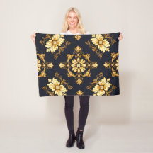 "Barockes Ornament-Muster in Gold und Schwarz" Dec