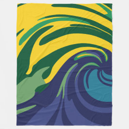 Manta Polar Barrido vibrante de verde, amarillo y azul