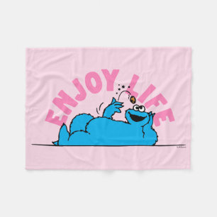 Manta Polar Barrio Sésamo Cookie Monster Disfrutar la vida