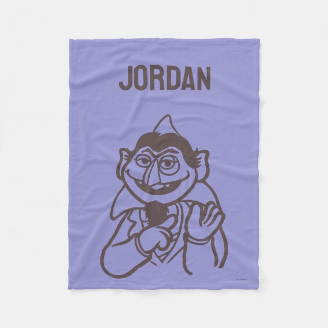 Manta Polar Barrio Sésamo | Count von Count | Añadir su nombre (Anverso)