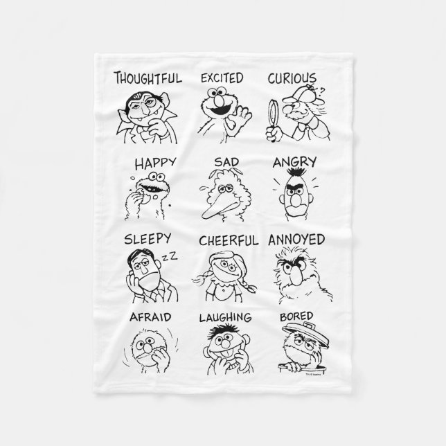 Manta Polar Barrio Sésamo | Emociones y sentimientos (Anverso)