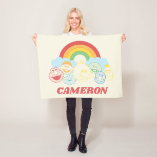 Manta Polar Barrio Sésamo Gráfico arcoiris Añadir su nombr