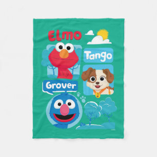 Manta Polar Barrio Sésamo   Gráfico Elmo, Tango y Grover Par