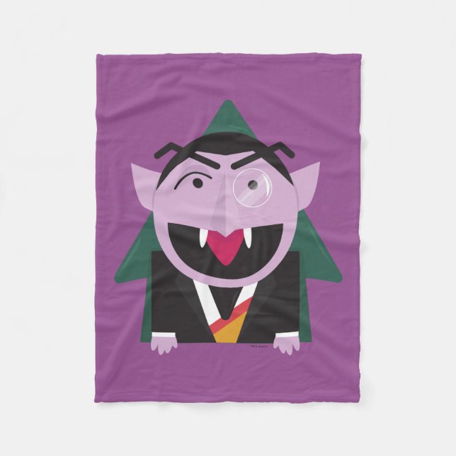 Manta Polar Barrio Sésamo | Ilustracion Count von Count (Anverso)