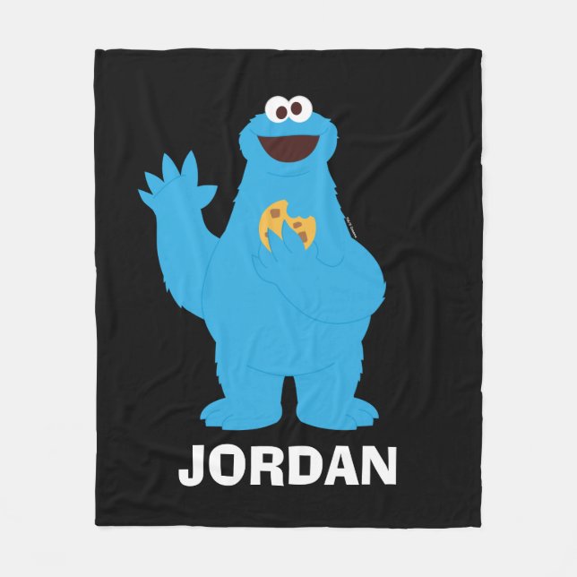 Manta Polar Barrio Sésamo | Monstruo de cookie personalizado (Anverso)
