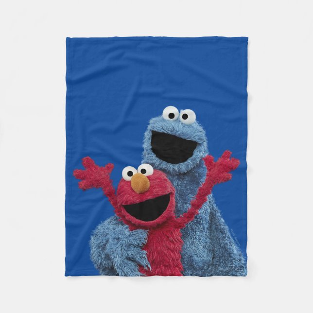 Manta Polar Barrio Sésamo | Monstruo Elmo y Cookie (Anverso)