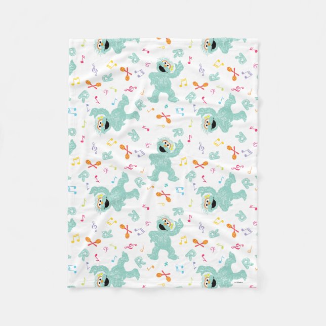 Manta Polar Barrio Sésamo | Patrón de gribble de música de Ros (Anverso)