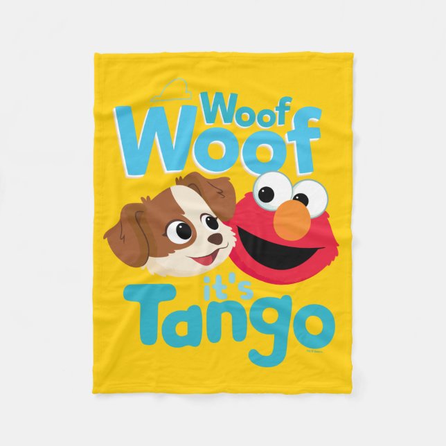 Manta Polar Barrio Sésamo | Woof Woof It's Tango & Elmo (Anverso)