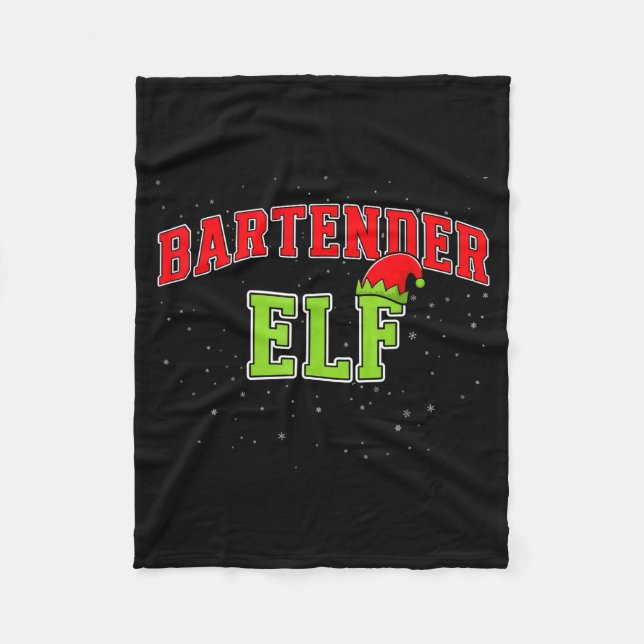 Manta Polar Bartender Elf Christmas Family Matching Group Xmas (Anverso)
