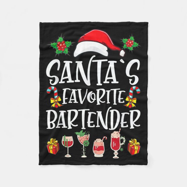 Manta Polar Bartender Xmas Gift Santa's Favorite Bartender Chr (Anverso)
