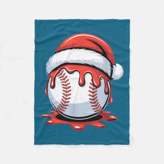 Manta Polar Baseball Christmas Santa Hat Dripng Festive Holida (Anverso)