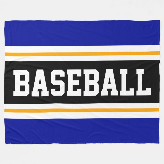 Manta Polar BASEBALL Deep Blue Yellow Black Athletic Stripes (Frente (Horizontal))