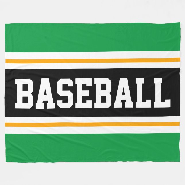 Manta Polar BASEBALL Divertido Green Yellow Black Athletic Str (Frente (Horizontal))