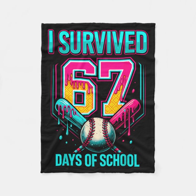 Manta Polar Baseball Drip Number 67 I Survived 67 Days Of Scho (Anverso)