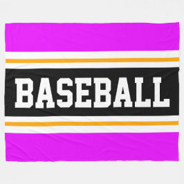 Manta Polar BASEBALL Fun Bright Pink Black Athletic Stripes