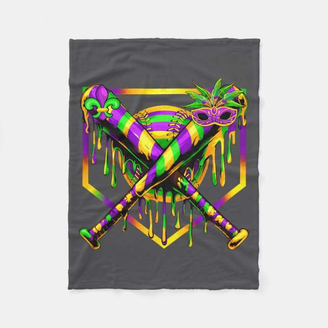 Manta Polar Baseball Mardi Gras Carnival Party Mask Ice Cream  (Anverso)