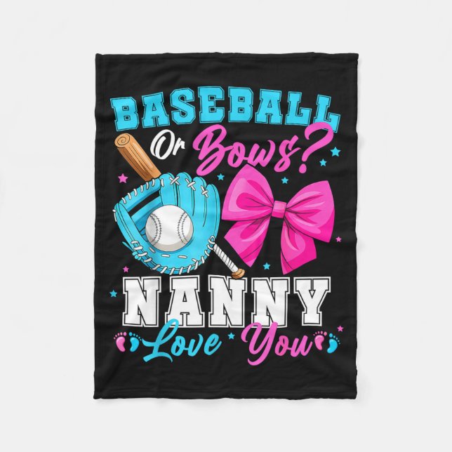 Manta Polar Baseball Or Bows Nanny Loves You Gender Reveal Fam (Anverso)