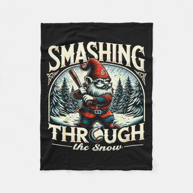 Manta Polar Baseball Player Christmas Gnome, Smashing Through  (Anverso)