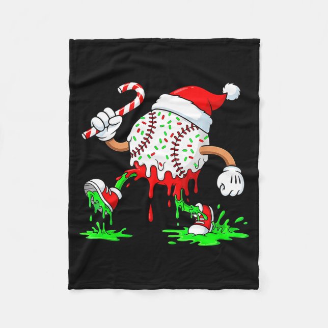 Manta Polar Baseball Santa Hat Christmas Ice Cream Drip Candy  (Anverso)