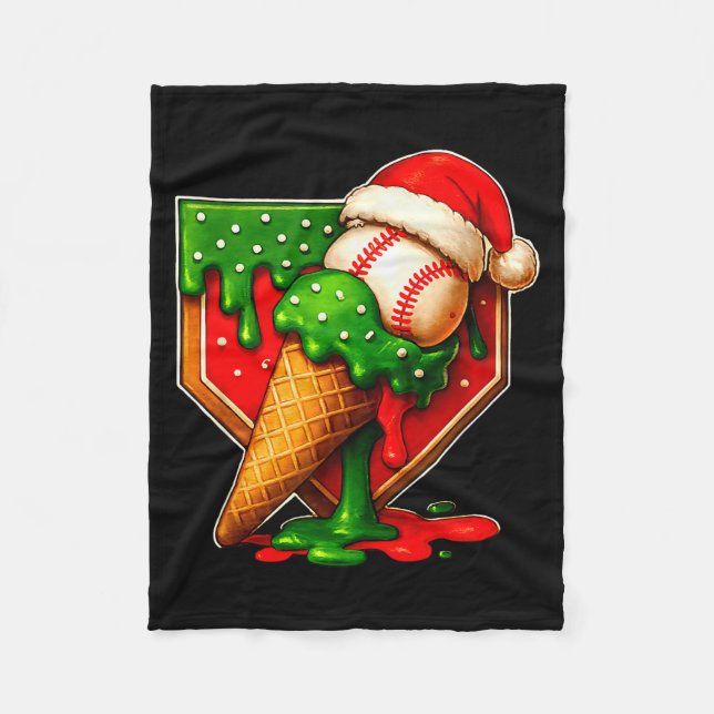 Manta Polar Baseball Xmas Christmas Baseball Ice Cream Drip Bo (Anverso)