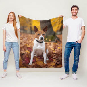 Manta Polar Basenji en otoño se inspira la caída de las hojas