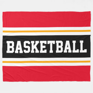 Manta Polar BASKETBALL Carreras de color rojo claro negro amar