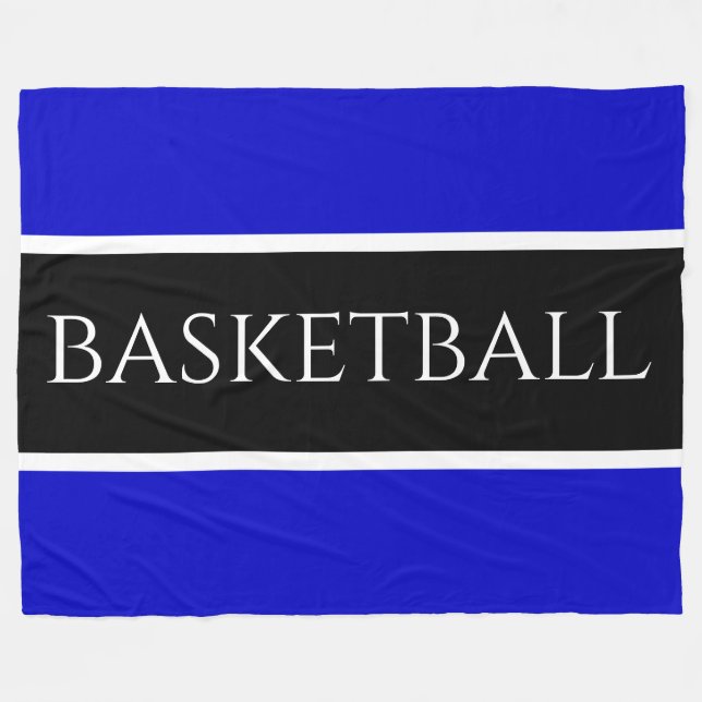 Manta Polar BASKETBALL Fun Athletic Blue White Stripes (Frente (Horizontal))