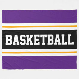 Manta Polar BASKETBALL Fun Royal Purple Black Yellow Strips