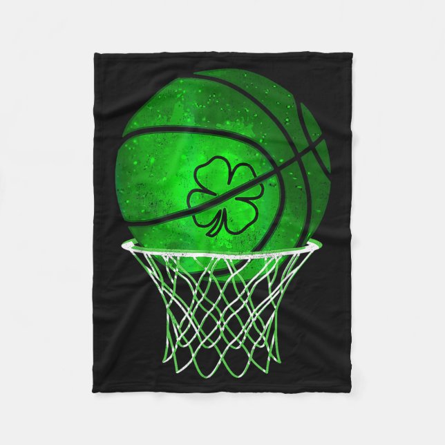 Manta Polar Basketball Shamrock Lucky Clover Irish St Patrick' (Anverso)