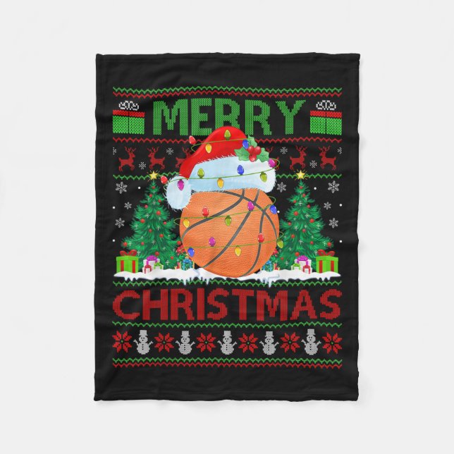 Manta Polar Basketball Ugly Christmas Sweater Srts Player Ligh (Anverso)