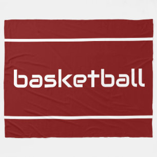 Manta Polar BÁSQETBOL Tiras Deportivas Elegantes Sobre Rojo In