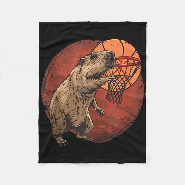 Manta Polar Básquetbol Artesanía Básquetbol Capybara Drawi (Anverso)