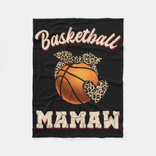 Manta Polar Básquetbol Mamaw Bandana Leopard Heart Fans Madre