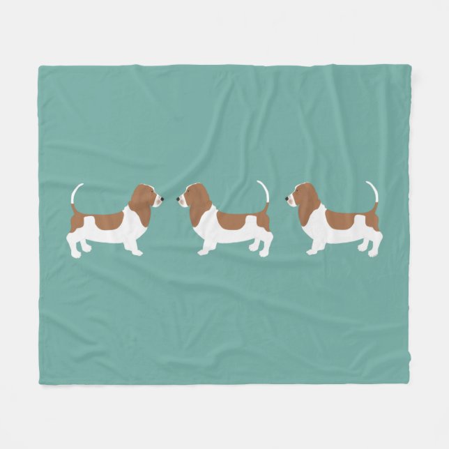 Manta Polar Basset Hound Fleece Blanket (Frente (Horizontal))